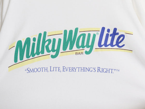 90s 企業 ロゴ プリント 半袖 Tシャツ メンズ XL 当時物 オールド ヘビーウェイト コットン ミルキーウェイ チョコレート 大きいサイズ 白