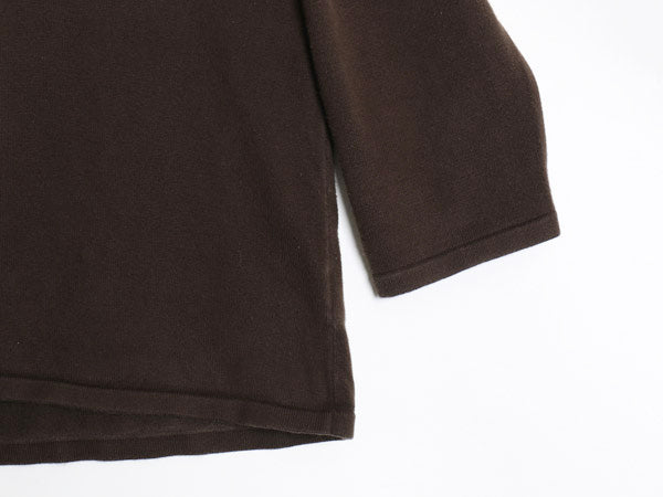00s ローレン ラルフローレン Vネック リブ編み カットソー レディース XL / オールド コットン ストレッチ 7分袖 Tシャツ ショート丈 無地