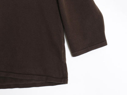 00s ローレン ラルフローレン Vネック リブ編み カットソー レディース XL / オールド コットン ストレッチ 7分袖 Tシャツ ショート丈 無地