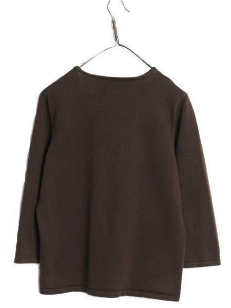 00s ローレン ラルフローレン Vネック リブ編み カットソー レディース XL / オールド コットン ストレッチ 7分袖 Tシャツ ショート丈 無地