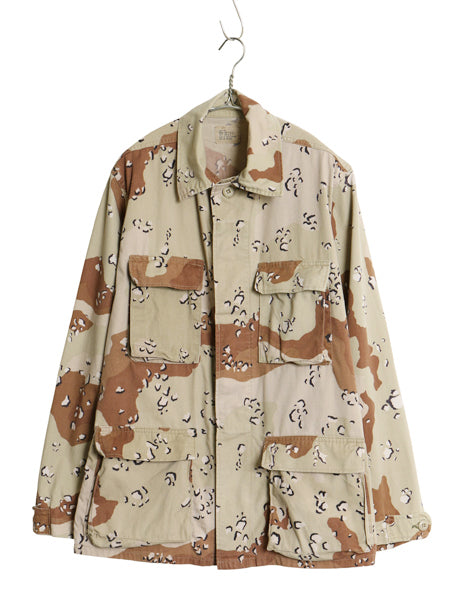 90s US ARMY 米軍実物 デザート カモ BDU ミリタリー ジャケット SMALL LONG / オールド 90年製 ミリタリー チョコチップ 6C 迷彩柄 軍物