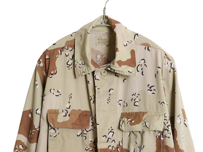 90s US ARMY 米軍実物 デザート カモ BDU ミリタリー ジャケット SMALL LONG / オールド 90年製 ミリタリー チョコチップ 6C 迷彩柄 軍物
