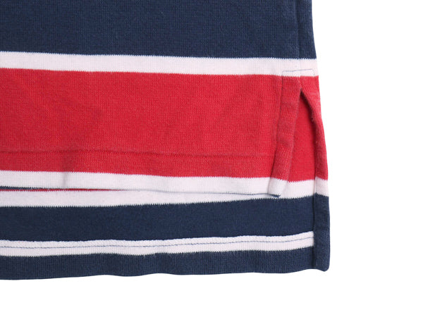 90s ポロ ラルフローレン ボーダー 半袖 ポロシャツ メンズ L / オールド 半袖シャツ コットン リブ編み トップス カットソー マルチカラー