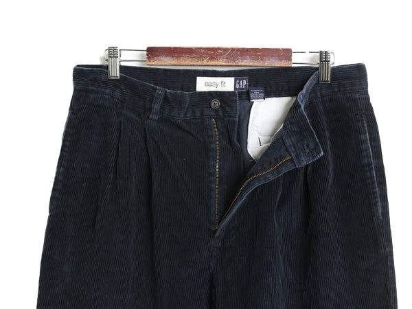 00s オールド ギャップ 太畝 コーデュロイ パンツ メンズ 34 32 / ストレート ツータック コットン スラックス ボトムス 裾ダブル ゆったり