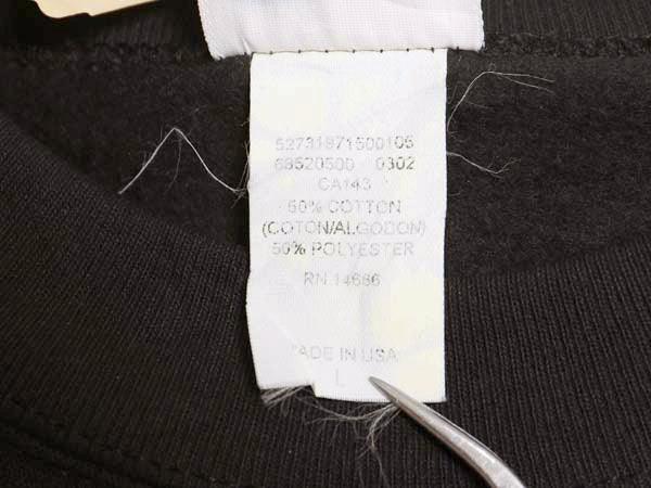 デットストック 90s USA製 リー 無地 スウェット メンズ レディース L / オールド トレーナー 裏起毛 ブランク トップス ブラック シンプル