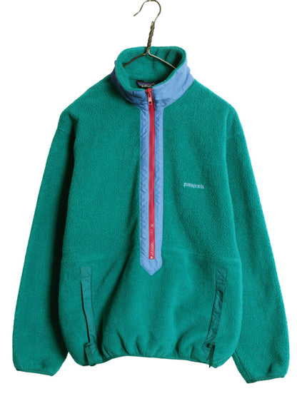 80s USA製 パタゴニア ハーフジップ フリース ジャケット レディース 10 M 程 ヴィンテージ 88年製 アウトドア プルオーバー ブルゾン 廃盤