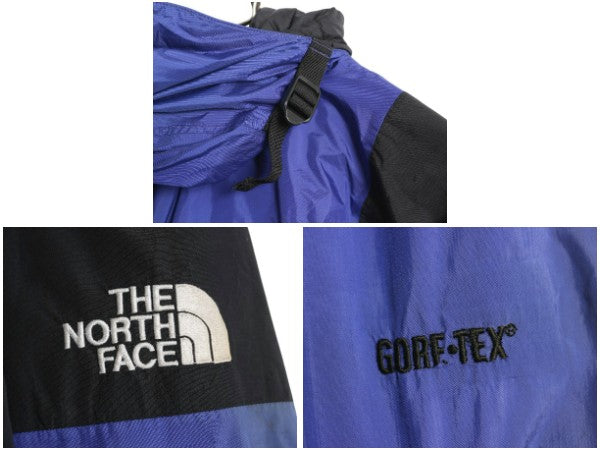 90s ノースフェイス ゴアテックス ナイロン マウンテンライト ジャケット メンズ S 程 オールド 中綿 マウンテンパーカー ジャンパー 青 黒