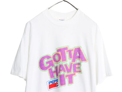 デッドストック 90s USA製 ペプシ イラスト プリント Tシャツ メンズ XL 新品 オールド 企業 グラフィック シングルステッチ 大きいサイズ