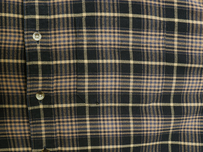 エルエルビーン チェック 長袖 ボタンダウン フランネル シャツ メンズ L 古着 ネルシャツ コットン ポケット付き アウトドア マルチカラー