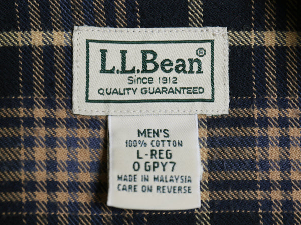エルエルビーン チェック 長袖 ボタンダウン フランネル シャツ メンズ L 古着 ネルシャツ コットン ポケット付き アウトドア マルチカラー