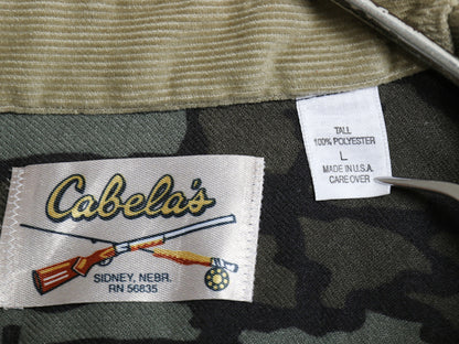 80s USA製 カベラス TREBARK リアルツリー カモ 長袖 シャツ メンズ L ヴィンテージ アウトドア ハンティング サファリ 迷彩 マルチカラー
