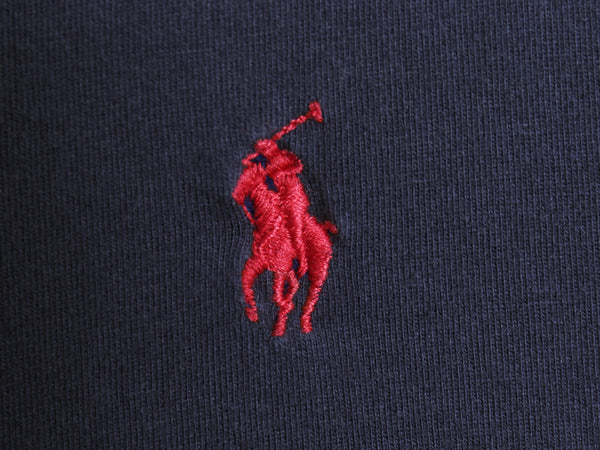 ポロ ラルフローレン 長袖 Tシャツ メンズ L / CUSTOM SLIM FIT ロンT ワンポイント ポニー 無地 コットン カットソー シンプル ネイビー