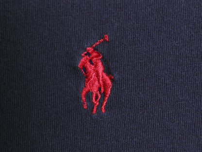 ポロ ラルフローレン 長袖 Tシャツ メンズ L / CUSTOM SLIM FIT ロンT ワンポイント ポニー 無地 コットン カットソー シンプル ネイビー