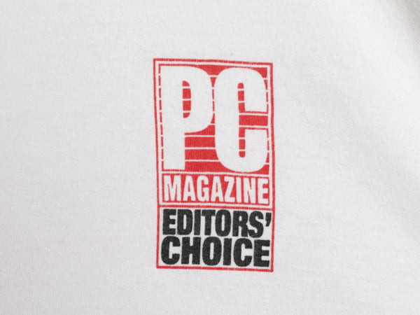 90s ★ DELL ロゴ イラスト プリント 長袖 Tシャツ メンズ XL / 古着 オールド 企業物 当時物 コンピューター 雑誌 ロンT 大きいサイズ 白