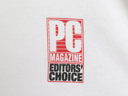 90s ★ DELL ロゴ イラスト プリント 長袖 Tシャツ メンズ XL / 古着 オールド 企業物 当時物 コンピューター 雑誌 ロンT 大きいサイズ 白