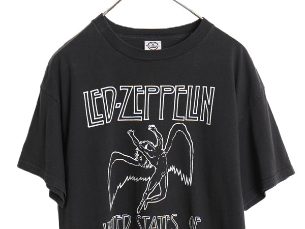 00s レッドツェッペリン 両面 ツアー プリント Tシャツ メンズ L / オールド オフィシャル バンド ロック アート イラスト グラフィック 黒
