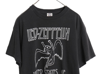 00s レッドツェッペリン 両面 ツアー プリント Tシャツ メンズ L / オールド オフィシャル バンド ロック アート イラスト グラフィック 黒