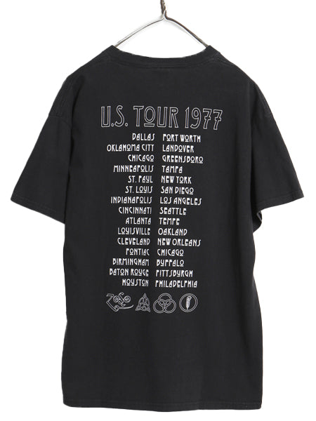 00s レッドツェッペリン 両面 ツアー プリント Tシャツ メンズ L / オールド オフィシャル バンド ロック アート イラスト グラフィック 黒