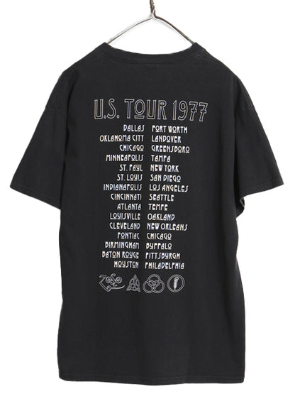 00s レッドツェッペリン 両面 ツアー プリント Tシャツ メンズ L / オールド オフィシャル バンド ロック アート イラスト グラフィック 黒