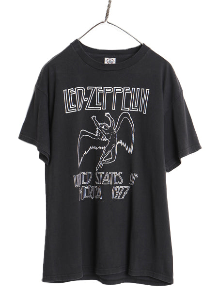 00s レッドツェッペリン 両面 ツアー プリント Tシャツ メンズ L / オールド オフィシャル バンド ロック アート イラスト グラフィック 黒