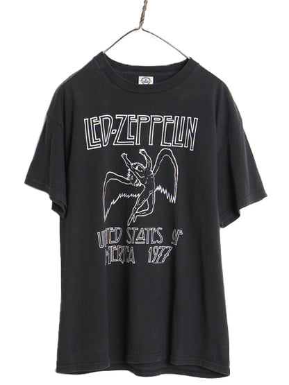 00s レッドツェッペリン 両面 ツアー プリント Tシャツ メンズ L / オールド オフィシャル バンド ロック アート イラスト グラフィック 黒