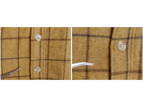 70s USA製 ウールリッチ CPO ウール シャツ メンズ L / ヴィンテージ 白タグ チェック ヘビーウェイト ジャケット 長袖シャツ マスタード