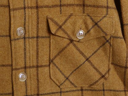 70s USA製 ウールリッチ CPO ウール シャツ メンズ L / ヴィンテージ 白タグ チェック ヘビーウェイト ジャケット 長袖シャツ マスタード