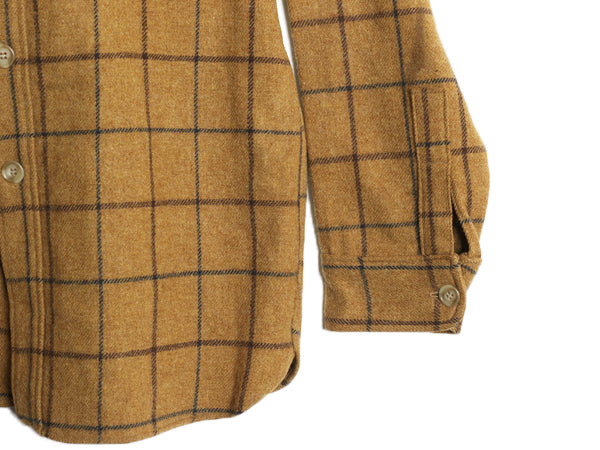 70s USA製 ウールリッチ CPO ウール シャツ メンズ L / ヴィンテージ 白タグ チェック ヘビーウェイト ジャケット 長袖シャツ マスタード