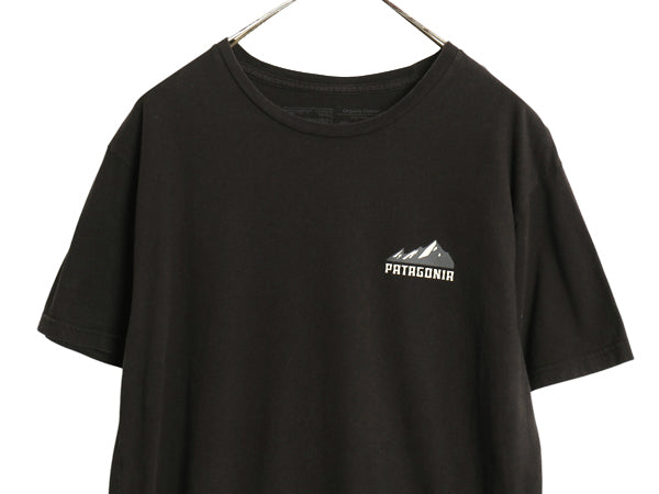 パタゴニア 両面 プリント 半袖 Tシャツ メンズ L / 古着 アウトドア バックプリント グラフィック イラスト アート カットソー ブラック
