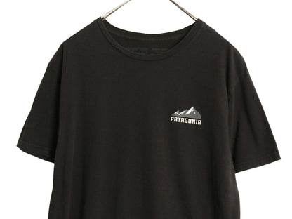パタゴニア 両面 プリント 半袖 Tシャツ メンズ L / 古着 アウトドア バックプリント グラフィック イラスト アート カットソー ブラック