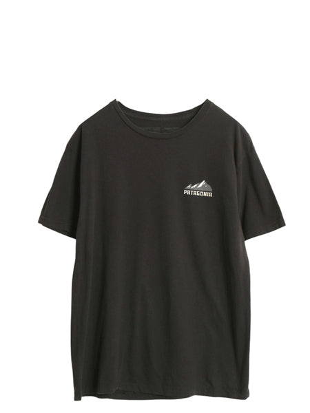 パタゴニア 両面 プリント 半袖 Tシャツ メンズ L / 古着 アウトドア バックプリント グラフィック イラスト アート カットソー ブラック