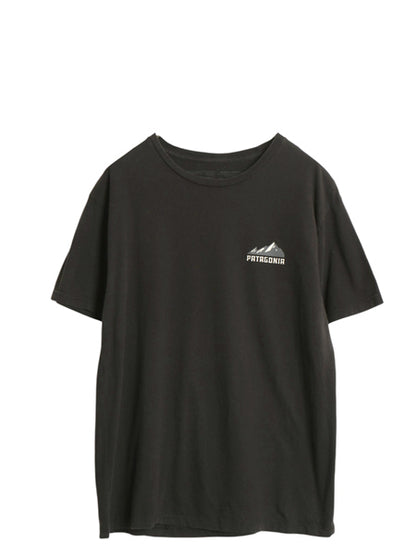 パタゴニア 両面 プリント 半袖 Tシャツ メンズ L / 古着 アウトドア バックプリント グラフィック イラスト アート カットソー ブラック
