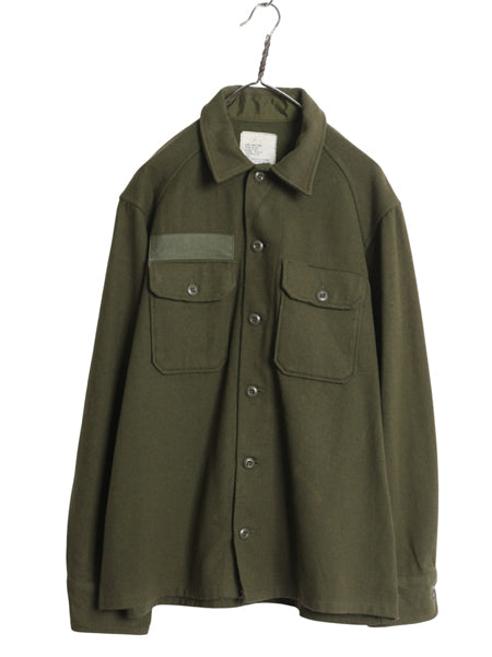 80s 米軍実物 US ARMY フィールド ウール シャツ LARGE / ヴィンテージ 82年製 ミリタリー OG-108 CPO 軍物 長袖シャツ ボックス オリーブ