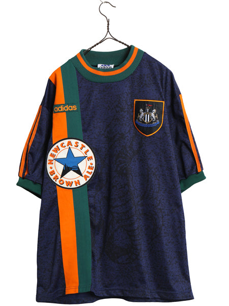 90s イギリス製 ☆ アディダス ニューカッスル サッカー ユニフォーム メンズ XL / 97 98 当時物 プレミアリーグ アウェイ フットボール 紺