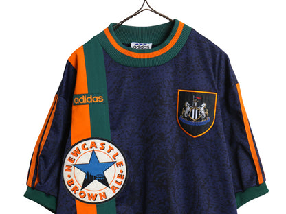 90s イギリス製 ☆ アディダス ニューカッスル サッカー ユニフォーム メンズ XL / 97 98 当時物 プレミアリーグ アウェイ フットボール 紺