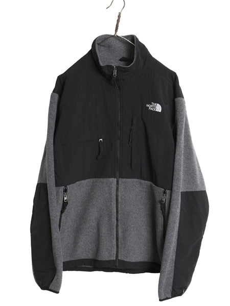 ノースフェイス デナリ ジャケット メンズ L アウトドア フリース ナイロン  ジャンパー フルジップ ハイネック ブルゾン ブラック グレー