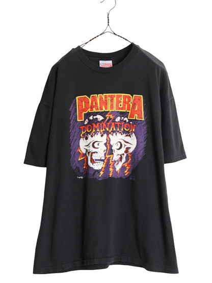 90s USA製 ★ パンテラ スカル イラスト プリント Tシャツ メンズ XL / オールド 当時物 バンド ロック メタル シングルステッチ ブラック