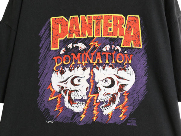 90s USA製 ★ パンテラ スカル イラスト プリント Tシャツ メンズ XL / オールド 当時物 バンド ロック メタル シングルステッチ ブラック
