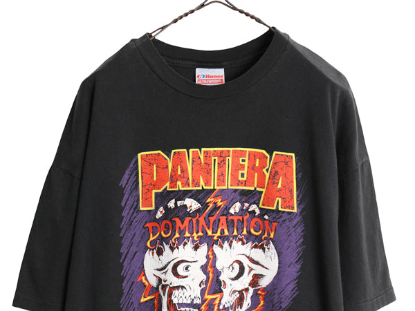 90s USA製 ★ パンテラ スカル イラスト プリント Tシャツ メンズ XL / オールド 当時物 バンド ロック メタル シングルステッチ ブラック