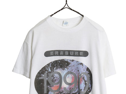 90s USA製 ★ イレイジャー ツアー イラスト プリント Tシャツ メンズ L / 古着 オールド オフィシャル バンド ロック シングルステッチ 白