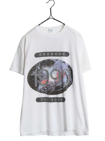 90s USA製 ★ イレイジャー ツアー イラスト プリント Tシャツ メンズ L / 古着 オールド オフィシャル バンド ロック シングルステッチ 白