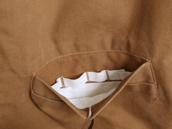 80s USA製 カーハート ダック ベスト メンズ L / ヴィンテージ ワーク 裏 ボア パイル フリース フルジップ 重ね着 前開き ワンポイント 茶