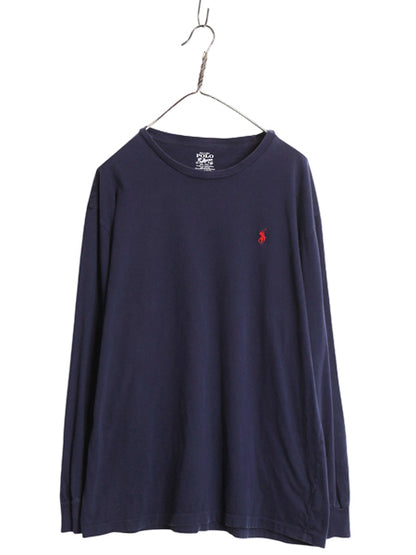 ポロ ラルフローレン 長袖 Tシャツ メンズ L ロンT ロングスリーブ コットン ワンポイント カットソー シングルステッチ シンプル トップス