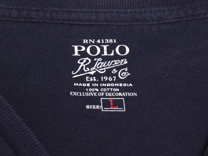 ポロ ラルフローレン 長袖 Tシャツ メンズ L ロンT ロングスリーブ コットン ワンポイント カットソー シングルステッチ シンプル トップス
