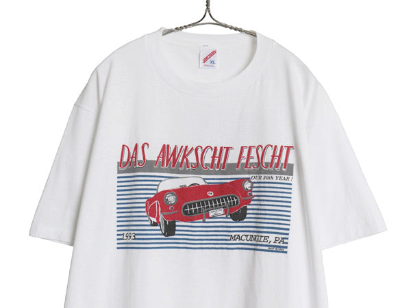 90s USA製 シボレー コルベット イラスト 両面 プリント Tシャツ メンズ XL / オールド 自動車 企業 アメ車 シングルステッチ 大きいサイズ