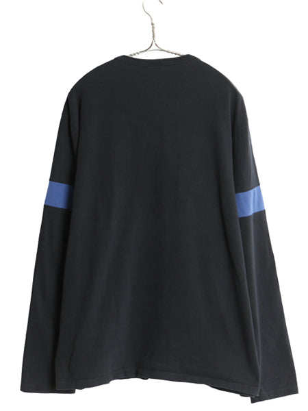 00s オールド ギャップ 長袖 Tシャツ メンズ L / 旧タグ コットン ロンT カットソー クルーネック ボックス 無地 ツートン ブラック ブルー