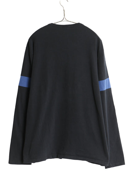 00s オールド ギャップ 長袖 Tシャツ メンズ L / 旧タグ コットン ロンT カットソー クルーネック ボックス 無地 ツートン ブラック ブルー