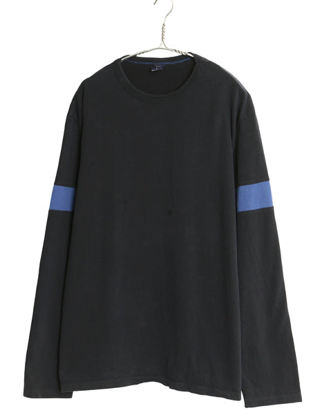 00s オールド ギャップ 長袖 Tシャツ メンズ L / 旧タグ コットン ロンT カットソー クルーネック ボックス 無地 ツートン ブラック ブルー