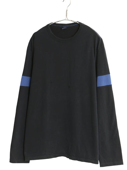 00s オールド ギャップ 長袖 Tシャツ メンズ L / 旧タグ コットン ロンT カットソー クルーネック ボックス 無地 ツートン ブラック ブルー