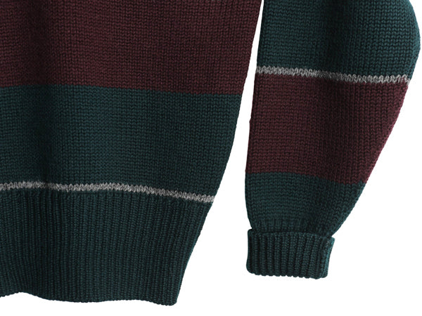 90s ポロ ラルフローレン ボートネック ニット セーター メンズ XL オールド ヴィンテージ タイプ ウール ツートン ボーダー 大きいサイズ